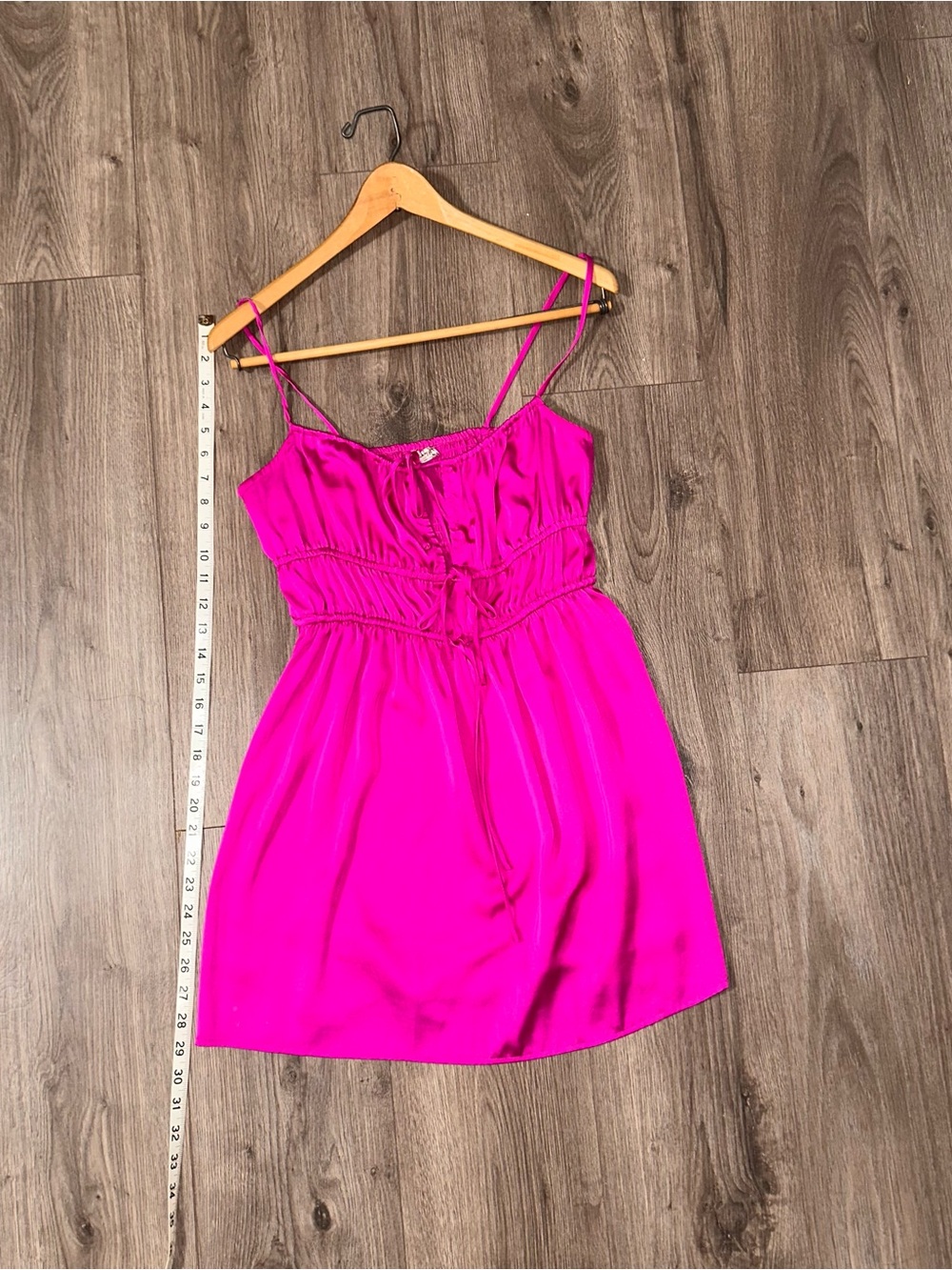 Anthropologie Dress Hot Pink Satin Mini Dress Perfect Mini Dress - Picture 5 of 6